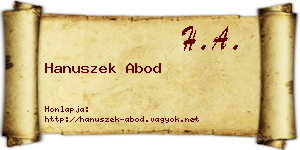 Hanuszek Abod névjegykártya